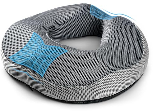 WUFANC Ciambella Per Sedersi, Cuscino Sedia Ufficio in Memory Foam, Ciambella Antidecubito Rimovibile Può Alleviare la Sciatica, Cuscino Ergonomico Sedia Ufficio Può Curare le Piaghe da Decubito