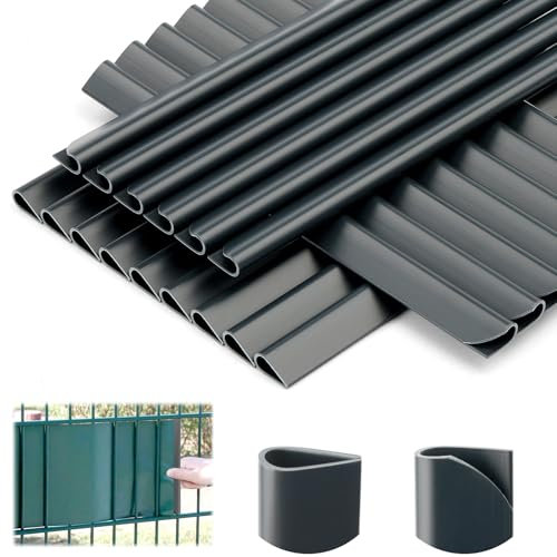 35 clips de fijación de PVC para protección visual, rieles de sujeción para tiras de protección visual, valla de doble varilla, valla de valla para clips de fijación, puerta de jardín, balcón, valla