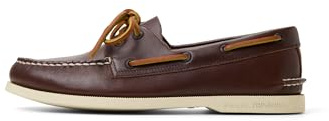 Sperry Scarpa da Barca da Uomo in Vera Pelle con 2 Occhielli, Marrone Scuro, 42 EU