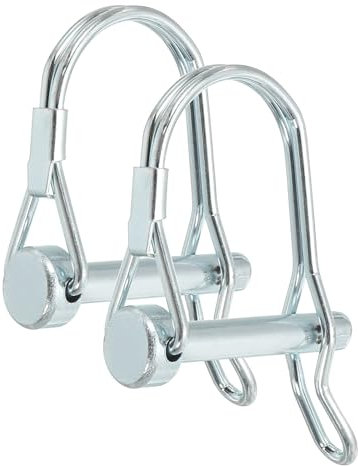 PATIKIL Goupille de verrouillage de l'arbre avec oreille 1/4x1-3/8, 2 pièces Goupille de sécurité Attache PTO Ronde en fil d'arche et oreille pour remorque agricole tracteur(6x35mm)