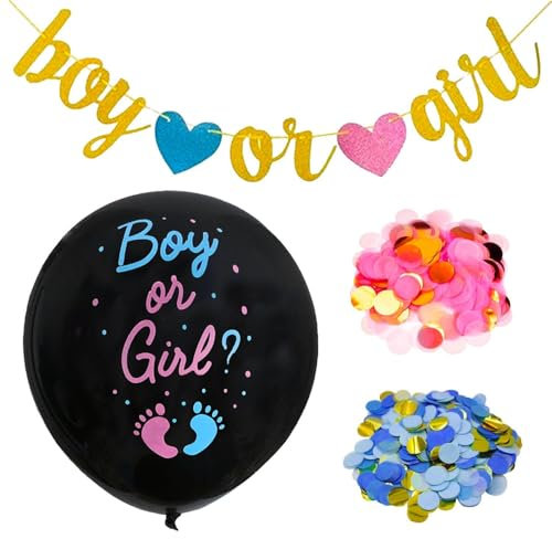 CVFRTT Palloncino per Rivelare Il Genere in 1 Pezzo, Bandiera per Ragazzo O Ragazza in 1 Pezzo, Ciondolo per Rivelare Il Genere del Bambino, Decorazione per Baby Shower