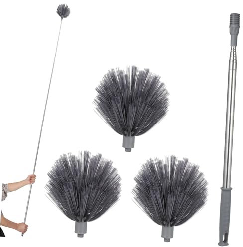 MAGICLULU 1 Satz Staubfänger Spinnwebenentferner Outdoor-Staubwedel für Spinnennetze blind sauberer Werkzeug Staubtücher zum Reinigen Langer Staubwedel Lüfterreiniger Ballaststoff Grey