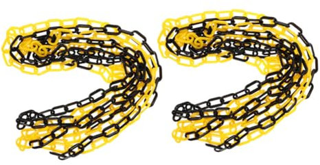 Cabilock 2piezas Cadena Protectora De Plástico Para Estacionamiento Cadena De Barrera De Seguridad De Metros Para Control De Multitudes o Calles