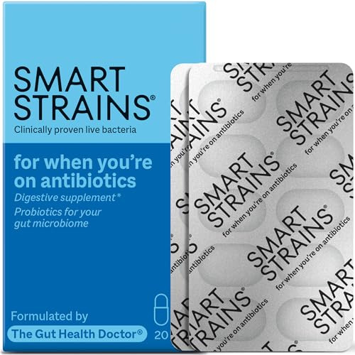 SMART STRAINS Probiotics for Antibiotics & Traveller's Tummy – Proven Live Bacteria, Formulated by The Gut Health Doctor, 10 Billion LGG World’s Most Studied Bacterial Cultures, 20 Oral Capsules
