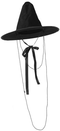Healvian Ming Dynasty Stage Hat Traditional Headwear Costume Hat Historical Hanfu Headwear for Party Festival Performance Use Black