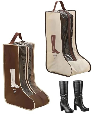 JEXOWIQ 2pcs Borsa per Scarpe, per Stivali Donna, per Scarpe, porta stivali,Portatile Antipolvere Borsa per Scarpe, Borsa per Scarpe con Cerniera con Manico, per casa e Viaggi