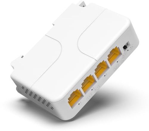 VIMIN Gigabit PoE-förlängare inomhus, 1 i 3 utgångar, PoE-repeater, IEEE 802.3af/at, 30 W Max, DIN Rail, VLAN, plug and play