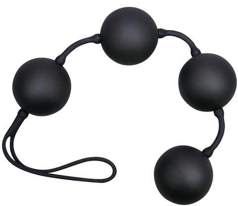 You2Toys Velvet Black Balls 4er Kugeln - softe Liebeskugeln für sie, Loveballs für effektives Training der Vaginalmuskulatur und des Beckenbodens, Lustkugeln mit Rückholschlaufe, schwarz | 1er Pack
