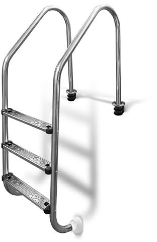 Poolleiter Edelstahl WEIT 120 cm I 3-stufig I V2A Leiter