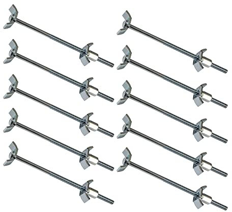 Gedotec Möbelverbinder-Schrauben | 10 Stück - Verbindungsschraube 150 mm Massiv-Holzverbinder aus Stahl | Möbel-Verbinder mit M6 Gewinde | Eckverbinder mit Bohrmaß: 75-84 mm | Arbeitsplatten-Verbinder