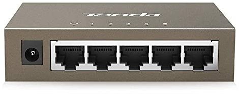 Tenda TEG1005D 5 Port Gigabit Ethernet Switch, Unmanaged Network Switch, Ethernet Splitter / Hub, Fanless, Desktop and Wall-Mounting, Plug and Play, Metal Case