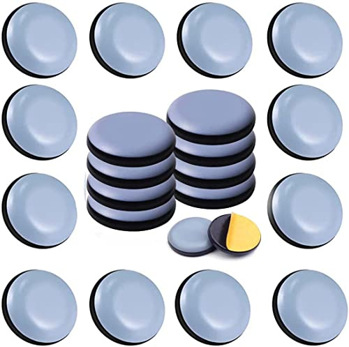 Uni-Fine 24pcs Patins en Teflon pour Meubles 20 mm (rond) - Patins glisseurs pour meubles - Planeur PTFE Patins pour meubles en Téflon auto-adhésif Patins de Meuble pour Chaise Canapé Bureau Table