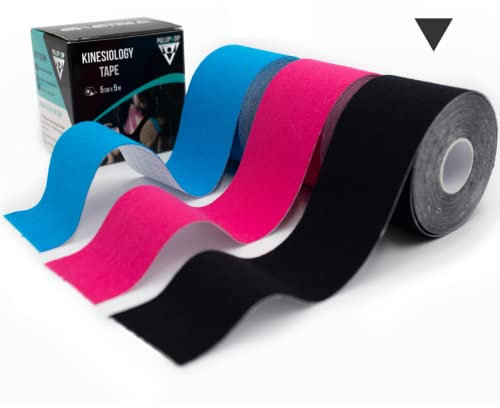 Kinesio Tapes - hautfreundliches & latexfreies Sport Tape, Kinesiologie Tape 5cm x 5m, elastisches & wasserfestes Therapie-Tape, Physio Tape mit langanhaltender Haftbarkeit (schwarz)