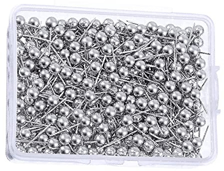 200 st runda plasthuvuden tryckstift huvud tryckstift karta tacks ritstift kartnålar för pinboard tumstift (silver)