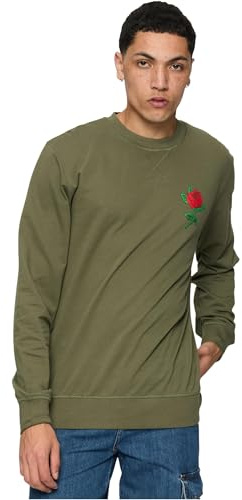 Mister Tee Herren Sweatshirt Rose Crewneck Olive XL