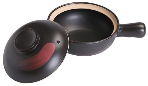 Holibanna Fire Clay Stock Pot Black Casserole Clay Pot Pottery Casserole Forcer Terracotta Lid