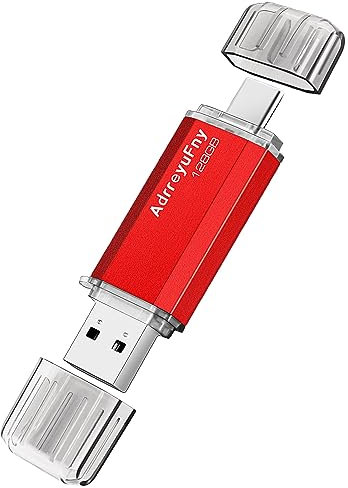 AdrreyuFny Memoria USB 128 GB USB C Pendrive 128 Gigas OTG 2 en 1 Tipo C Flash Drive Portátil Pen Drive Mini Stick USB 2.0 Key para Smartphones/Tabletas/PC