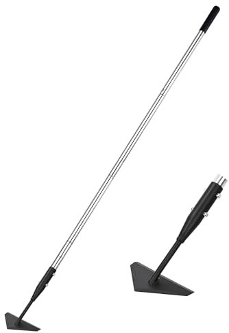 YEELOR Dreieckige Gartenhacke, Karbonstahl, Push-Pull-Unkrautwerkzeug, ausgestattet mit 146,1 cm langem Edelstahlgriff, ein Unkrautstecher mit langem Griff zum Graben, Jäten, Hacken und Lockern von
