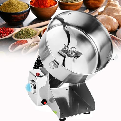 WDDEYYDS Grain Mill Grinder Commercial Stainless Steel Electric Herb Grain Grinder With Blades Spice Dried Vegetables Fruits Grain Grinder For rice flour,2500g
