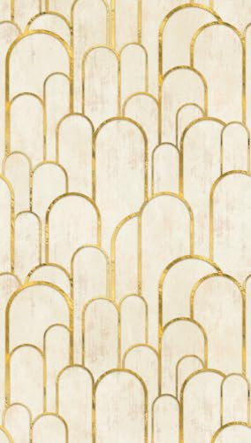 Livingwalls Papier peint photo intissé 398571 de qualité supérieure, aspect structuré, crème, beige, doré, 1,59 x 2,80 m, fabriqué en Allemagne