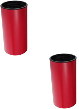 Set di 2 blocchi portacoltelli, portacoltelli, porta attrezzi da taglio, porta coltelli da cucina, mensole portaoggetti, cassetti, scolapiatti per coltelli, ABS, rosso