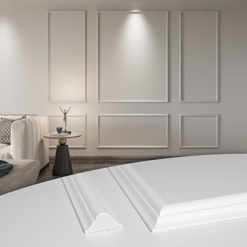 Art3d Vorgeschnittenes Wandform-Set, 6-teilig, fertig zum Zusammenbauen, für Innenwanddekoration, Wohnzimmer, Schlafzimmer, Akzentwand – installiert mit Klebstoff, 3 oben, 3 unten, 6 Stück