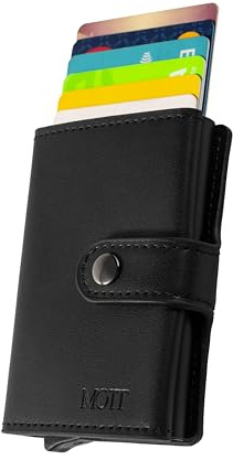 MOTT Cartera Tarjetero de Cuero para Hombre y Mujer, Pequeña con RFID, Monedero, Billetera, Wallet Carteiras Homens Carteira para Cartoes
