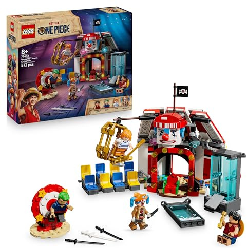 LEGO ONE PIECE Buggy the Clown's Circus Tent - Interactive Toy with 4 Minifigures incl. Luffy, Nami & Zoro, plus 2 Wanted Posters - Anime Gift for 8+ Year Old Boys, Girls & Fans - 75637
