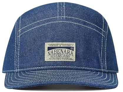 CLAPE Casquette 5 Panneaux Casquette de Baseball à Bord Court Coton Chapeau Homme Femme Bord Plat Réglable 5 Panel Short Brim Baseball Cap Protection Solaire Sport Blue BSAP2572
