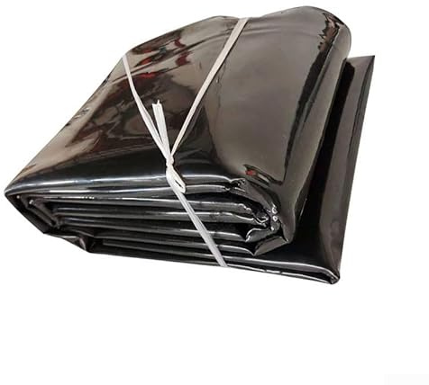 Vilgftyiet Fodera per laghetto rinforzata, membrana impermeabile spessa 0,5 mm, resistente, per laghetti, piscine da giardino, colore nero, 2,1 x 3 m, copertura paesaggistica resistente agli strappi