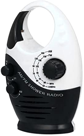 Radio Impermeable, Mini FM Am Ducha Impermeable Música Colgando Radio Traje Baño Cabina De Baño Negro Potentes Altavoces Hi-Fi Operado Portátil