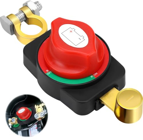 Coupe Circuit Batterie 12V-48V Universel, Isolateur de Batterie Voiture Camion Bateau, Interrupteur ON/OFF Haute Résistance pour Camping-Car Tracteur, Protection Anti-Décharge