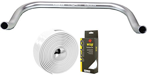 Bullhorn Fixie Singlespeed styre silver med styrband (vit, 400 millimeter)