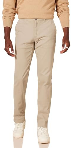 Amazon Essentials Pantalon Chino Décontracté et Extensible, Coupe Classique Homme, Havane, 42W / 34L