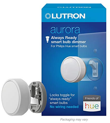 Lutron Aurora Smart Bulb Dimmer Switch | for Philips Hue Smart Bulbs | Z3-1BRL-WH-L0 | White
