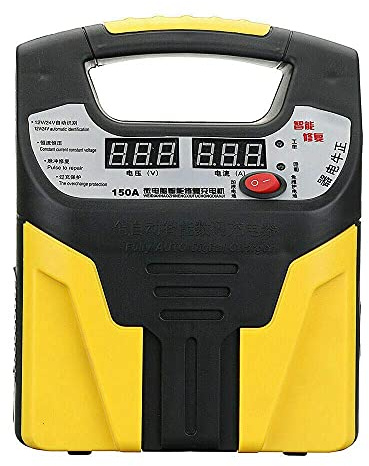 Riloer Cargador de Batería para Automóvil, Cargador y Mantenedor Automático de Batería 360W 15A 12V-24V con Pantalla LCD, Utilizado para Cargar, Mantener y Reparar Varios Vehículos
