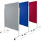 Floordirekt Filz Moderationstafel Metaplanwand mit feststellbaren Rollen | Filztafel Pinnwand | Moderationswand Doppelseitig nutzbar | Stabiler Metallrahmen (150 x 120 cm, Rot)