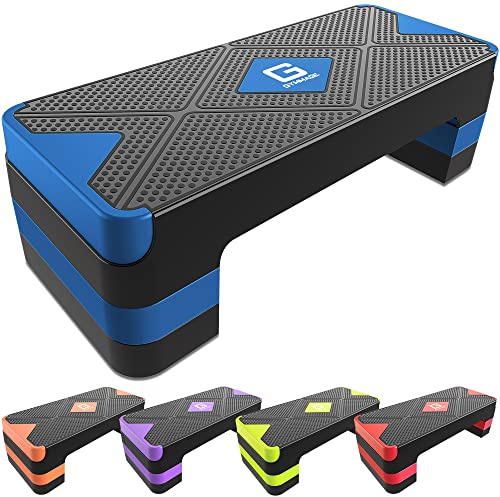 GYMMAGE Aerobic Exercise Step, Adjustable Height,Blue