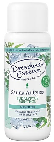 Dresdner Essenz Infusion de sauna eucalyptus menthol 250 ml | Sauna rafraîchissant à l'huile de menthol et d'eucalyptus | Libérant et apaisant pour les voies respiratoires | Végétalien