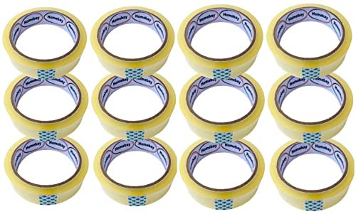 12 Pack Cellotape Strong Clear Packing Tape Rolls | Extra Long 24mm x 40m | Packaging Sellotape parcel cellotape Heavy Duty