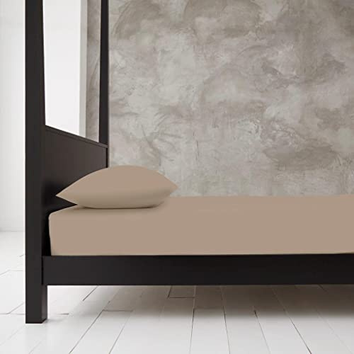 Extra Deep 40cm Fitted Sheets Easy Care Polycotton Cotton Rich Deep Fitted Bed Sheets (Natural, Super King)