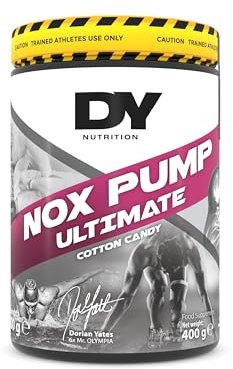 DY Nutrition - NOX Pump Pre Workout Powder | 350mg Caffeine | Cotton Candy Flavour | High Performance Preworkout for Focus, Pump & Energy with L-Citrulline, Beta Alanine, L-Tyrosine. 400g. 20 Servings