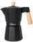HOMLA Mia Mokka Espressokocher für 6 Tassen - Für köstlichen Kaffee Espresso Kaffeemaschine Gasherde & Induktionsherde - Aluminium + Buchenholz Schwarz