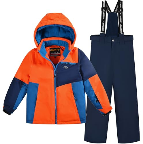 SMONTY Barn Skidåkning Set, Orange, 10-12