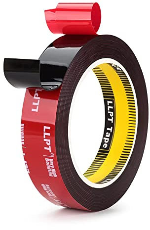 LLPT Doppelseitiges Klebeband I Montageband I Acrylschaum Doppelklebeband I Hohe Beanspruchung Wasserdicht Starkes Klebeband I 25mm*5m für Auto Wände Haus Büro Dekoration(G592525mm)