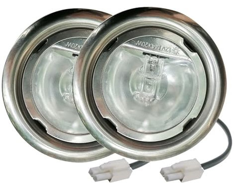 ADZJOY 2-Piece Old 12V AC Range Hood Light 20W Halogen Bulb 1.97-2.56in Hole Kitchen Cabinet Bulb With EL Connector Kitchen Cooker Light