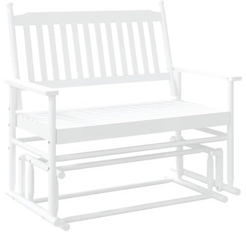 vidaXL Gungbänk vit 118x70x104,5 cm massivt poppelträ