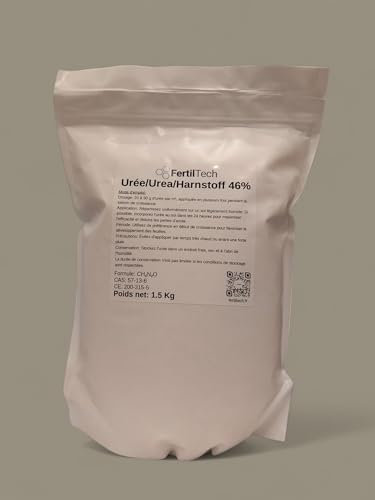 FertilTech Urée 1.5 kg – Engrais Azoté (46%) Haute Qualité pour Jardin, Potager et Pelouse | Fertilisant Riche en Azote pour Croissance Rapide des Plantes, Fruits et Légumes