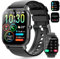 Smart Watch (Answer/Make Calls), Smart Watches for Men Women with 1.85 Touch Screen, Step Counter, IP68 Waterproof, 112 Sport Modes , Heart Rate/Sleep Monitor Fitness Watch for iOS Android, Black