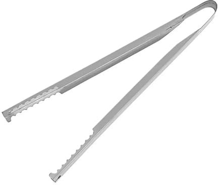 Pinzas de Acero Inoxidable para Chimenea, Pinzas para carbón Vegetal, Pinzas para leña para fogatas, Camping, barbacoas (Plateadas)